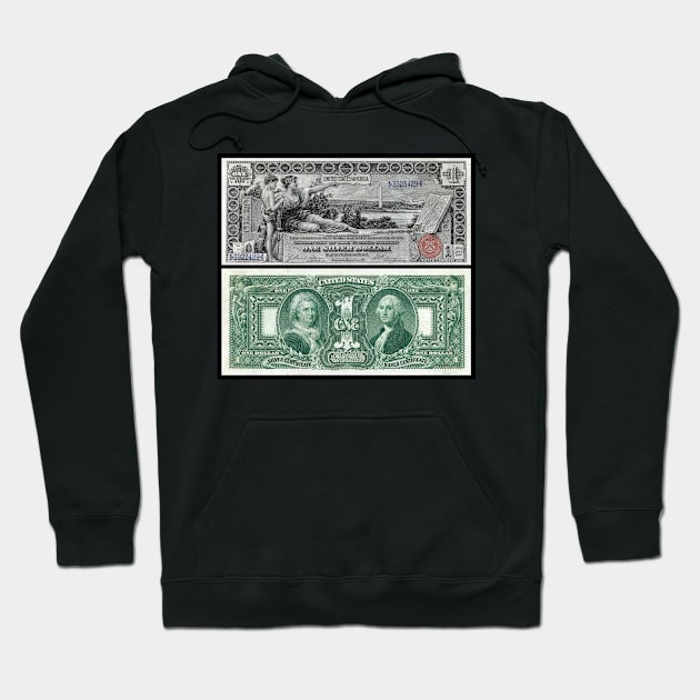 1896 $1 Dollar Silver Certificate Hoodie by DTECTN